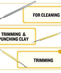Dope Eleven Piece Double Ended Sculpture Tool Set For Clay And Pottery Cleaning Shaping Texturing And Molding Tools shown in use