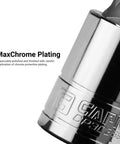Tall chrome socket showing Capri branding on the XZN Triple Square Bit Socket Set 14-Piece Master Kit For Pros.