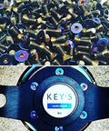 M5x12mm Titanium Steering Wheel Bolts Kit, 6 Pieces, Countersunk Flat Head Screws With Rainbow Titanium Finish in wheel installation