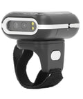 Black Finger Worn 2D Wireless Barcode Scanner Hands Free Reader for iOS with 500mAh battery and 120000 code storage