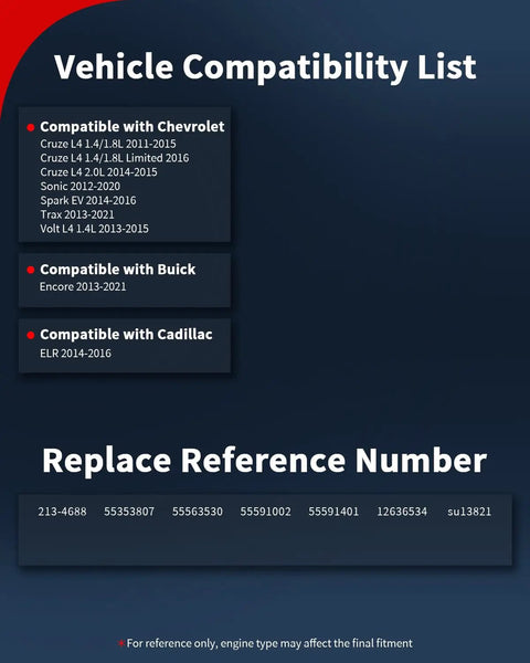 Engine Coolant Temperature Sensor Replacement 55591401 For Cruze Sonic Trax Volt Spark EV L4 1.4L 1.8L Engines 2011 2021 Direct Fit High Quality Sensor Plug And Play Long Lasting Performance compatibility list