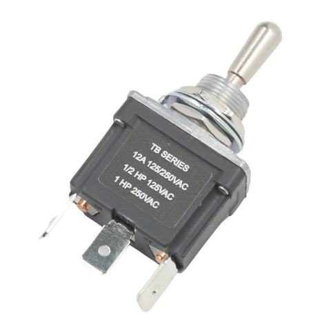 Replacement Toggle Switch T114691 T114691GT heavy-duty toggle switch shown from above with power ratings for yard equipment.