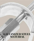 Close-up of Galvanized Steel Countertop Joiner Connectors Kit Of 10 For Benchtop And Furniture Drawbolt Style Fasteners