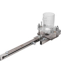 Wood router tool with adjustable metal guide rail and clear plastic guard; Amazon brand, compact and lightweight.