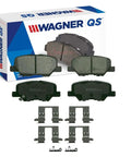 Rear QS Disc Brake Pad Set for Mazda 3 2014 2015 Direct Fit with Hardware Includes, Quiet Braking, High Performance Auto Replacement Pads
