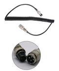 Coiled 60cm 4Pin PTT Microphone Extension Cord for Ham Radios with durable metal connectors, close-up on 4-pin design.
