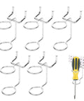 5 Piece Pegboard Screwdriver Holder Set With Double Ring Tool Organizers for screwdrivers, pliers, wrenches, hammers wall mount hooks