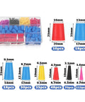 Awesome Silicone Rubber Tapered Plug Kit With 350 Premium Stoppers In 8 Sizes From Tiny One Inch Sixteenths To Half Inch Plus Great For Sealing Leaks Or Plugging Holes Without Fear Of Cracking Or Shrinking Over Time, assorted sizes in storage case