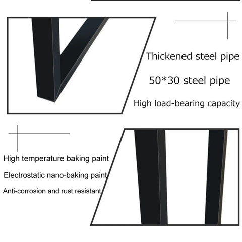 Top Shelf Heavy Duty Steel Desk Legs With Badass Industrial Vibe And Smooth Paint Ready Finish For DIY Coffee Tables Cabinets And Modern Nightstands Includes Hardware, close-up of thickened steel pipes with high load-bearing capacity.