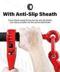 Person using Heavy Duty G80 Chain Binder Set 3/8 to 1/2 Inch With 3/8 Inch By 10 Foot Chain, Ratchet Load Binder With Grab Hook