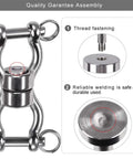 Beefy Bearing Swing Swivel For Rigging And Hanging 360 Degree Rotation Accessory Heavy Duty Industrial Gear For Static And Dynamic Ropes Upgraded Hanging Solution, stainless steel swivel connector assembly