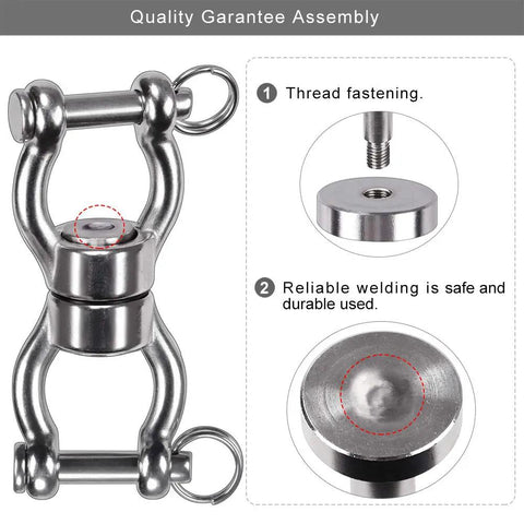 Beefy Bearing Swing Swivel For Rigging And Hanging 360 Degree Rotation Accessory Heavy Duty Industrial Gear For Static And Dynamic Ropes Upgraded Hanging Solution, stainless steel swivel connector assembly