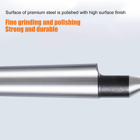 Pro Grade MT2 60 Degree Half Notched Dead Center For High Speed CNC Lathes Hardened Alloy Head High Carbon Steel