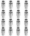 Aluminum Skate Bearing Spacers Kit With 16 Pieces 6mm Axle Fits 8mm Bearings For Inline Skates And Roller Skates shown arranged in rows