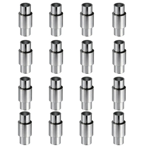 Aluminum Skate Bearing Spacers Kit With 16 Pieces 6mm Axle Fits 8mm Bearings For Inline Skates And Roller Skates shown arranged in rows