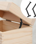 Two Pack Lid Support Hinges, Rotatable Folding Black Cabinet Hinges With Soft Close Locking in wooden box