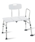 Beefy Heavy Duty Shower Bench With Back Support Adjustable Tub Transfer Seat Non Slip Bath Chair with armrest visible