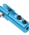 Three Piece Beefy Aluminum Clevis Servo Rudder Arm Linkage Clip Adapter Joint Coupler For RC Boats And Planes Blue Color Durable Aluminum Construction 2mm Hole 25mm Length 8mm Width Easy Install And Secure Fit close-up