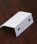 Arc Modern Finger Edge Pulls For Cabinets, Drawers, Doors And Furniture, Aluminum Hidden Tab Handles, White Finish, 1.26 Inch Center To Center