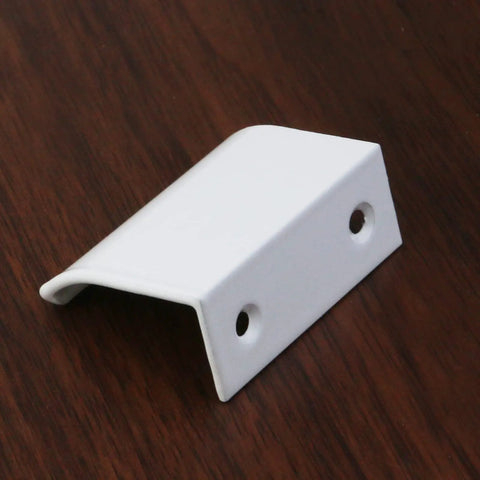 Arc Modern Finger Edge Pulls For Cabinets, Drawers, Doors And Furniture, Aluminum Hidden Tab Handles, White Finish, 1.26 Inch Center To Center