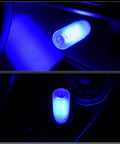 Blue Car Interior USB LED Night Light Portable Touch Dimmable Ambient Lighting Kit With Retro Frosted Glass Bottle Design