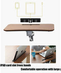 Rolling Laptop Desk With Adjustable Height Stand Ergonomic Portable Workstation For Home Office Gaming Setup showing large panel and iPad slot.