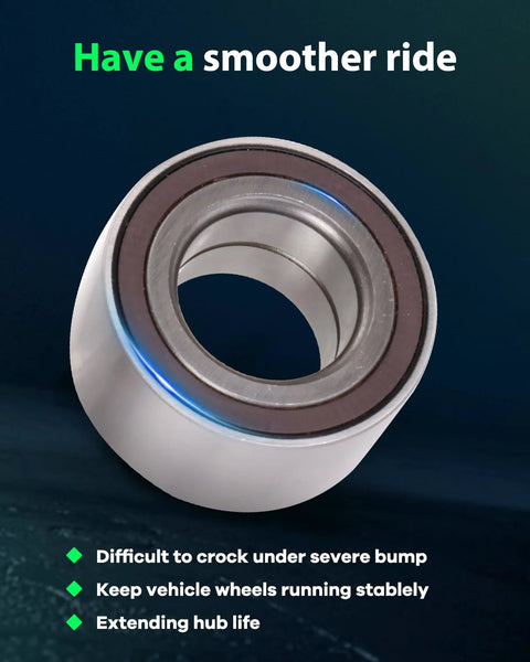 Front Wheel Hub Bearing And ABS Sensor Assembly 510090 shown with metal finish and installation benefits