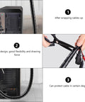 Black Spiral Cable Organizer Sleeve That Keeps Chewers Away, shown wrapped around computer cables