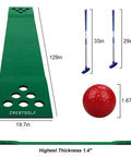 Putting Mat Golf Set With Two Adjustable Putters Six Golf Balls Twelve Hole Covers For Indoor And Outdoor Short Game Office Party Backyard And Portable Practice showing dimensions.