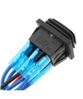 6Pin 3Pos Waterproof Reverse Polarity Panel Mount Stop Switch With No Tool Needed Quick Install Waterproof Housing Clear Tactile Feedback On Each Press And Precision Contact Structure For Reliable Power Switching, black panel mount with blue wires