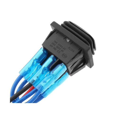 6Pin 3Pos Waterproof Reverse Polarity Panel Mount Stop Switch With No Tool Needed Quick Install Waterproof Housing Clear Tactile Feedback On Each Press And Precision Contact Structure For Reliable Power Switching, black panel mount with blue wires