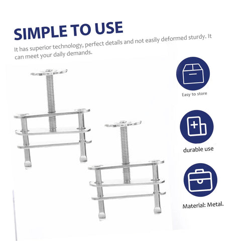 Two stainless Ten Pack Water Stop Clip Tubing Clips with Flow Control and Swivel Screw Clamp in silver, shown with icons.