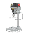 Solid Cast Iron Mini Benchtop Drill Press 340W 110V Portable Electric Power Tool with adjustable depth and wide base.