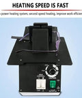 Top Shelf 1500W Eyeglasses Frame Heater With Adjustable Temp Controls And Hot Cold Air Toggle For Pro Optical Repair Station Setup showing controls and eyeglasses.