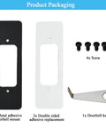 No Drill Doorbell Mount For Video Doorbell 2nd Gen Easy Install including adhesive mount, tapes, screws, doorbell key