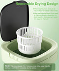 Removable drying basket in Game Changing Foldable Portable Mini Washing Machine With Sixteen Liter Capacity and Three Deep Wash Modes.