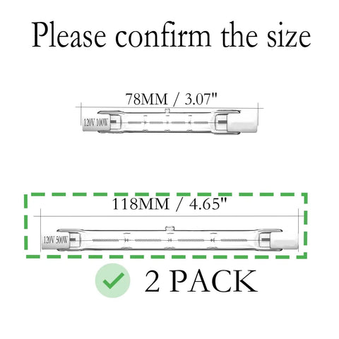 Top Shelf 500 Watt R7s Halogen Bulbs 2 Pack 118mm T3 J Base Replacement For Heavy Duty Floodlights Work Lights And Security Fixtures That Put Out Absolute Beam Power Day And Night