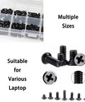 All In One Laptop Repair Screw Kit 500Pcs Black Zinc Plated M2 M2.5 M3 Flat Head Screws For SSD Motherboard And Electronics Repair