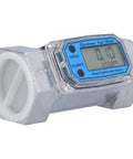 Industrial 2In Turbine Flow Meter With Digital End Turbine Meter For Liquid Fuel Water Gas Oil, Electronic Flowmeter - side view