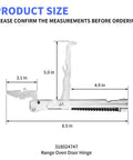 Heavy Duty Oven Door Hinge Replacement for Frigidaire Kenmore Ovens and Ranges, built to last, side view with measurements