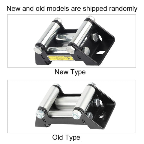 Side By Side Winch Fairlead Cable Roller With Iron Support Beefy Heavy Duty 125mm 5in Hole Distance shown in new and old models
