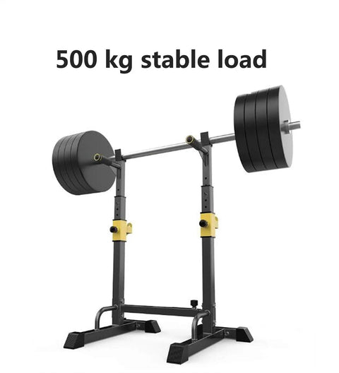 All In One Home Gym Squat Rack With Adjustable Upright Bars For Safe Bench Press And Weightlifting holding 500 kg barbell
