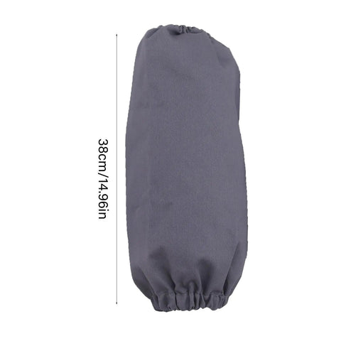 Heavy Duty Welding Arm Protectors With Flame Retardant Gray Sleeve Guards, 38cm long, protecting against sparks and debris.