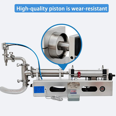 Close-up of the high-quality piston in the Automatic Single Head Liquid Filler Pneumatic Bottle Filling Machine Stainless Steel Anti Drip Valve.