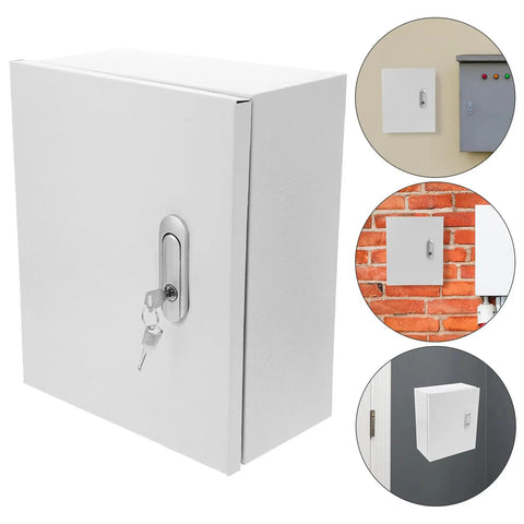 Weatherproof Wall Mounted Electrical Enclosure Box 250x300x140mm Thickened Metal Cabinet For Outdoor Power Distribution And Safe Circuit Control