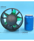 Beefy 800W Underwater Thruster Propulsion For RC Boats And Submarines, 24V 48V Range next to a soda can, 165mm height