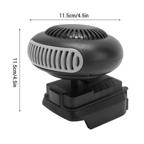 Game Changing Cordless Car Heater And Windshield Defogger Featuring A Built In Battery for quick heat, compact design, measures 11.5cm.