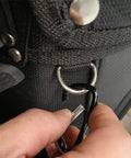 Attaching Tiger Pack Of 2 Golf Club Brush Groove Cleaner With Retractable Zip Line And Aluminum Carabiner to a golf bag