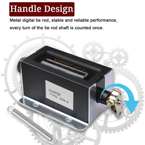 Two Pack Mechanical Counter Kit With One 0-99999 Five Digit Manual Tally And One 0-999999 Six Digit Manual Counter, metal casing, handle design