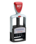 Top Tier Self Inking Double Color Word Dater Stamp With Smooth Blue And Red Cartridge Ink Pads for quick date stamping.